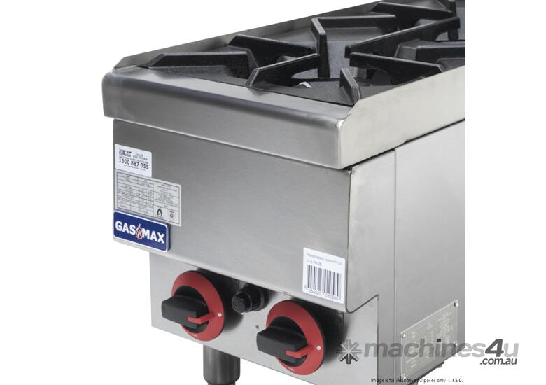 GASMAX Benchtop Natural Gas 2 Burner Cooktop w/ Splashback JUS-TR-2B