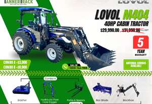 TANNERTRACK - LOVOL 40HP Cabin, Synchromesh Shuttle Shift, 4WD Tractor with 4in1 Loader