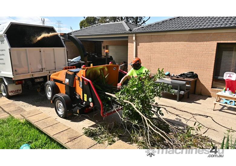 caption Used Forst ST8D - Trailer Mounted 8-inch Wood Chipper | Started Work: 21-Mar-25