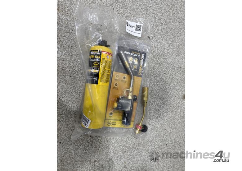 caption Bossweld Pro-Torch Head and Tradeflame TF/Ultra Gas Bottle (Police Lost & Stolen)