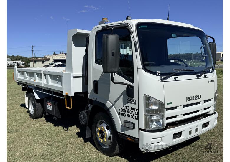 Isuzu NPR400 Medium Single Cab 4x2 Factory Steel PTO Tipper Truck. Ex Council.