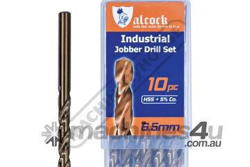 6.5mm HSS Jobber Drill Pack - 10 Piece M35 Grade HSS with 5% Cobalt 135 Precision Ground Flute & S
