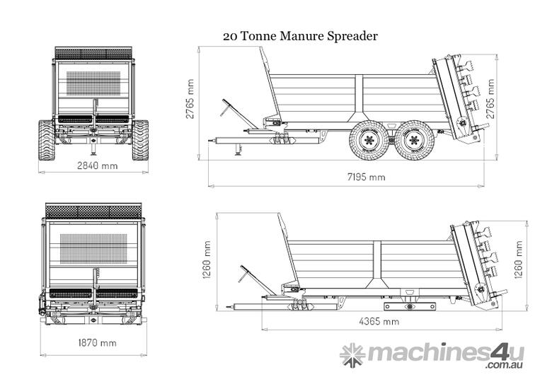 caption 2021 Agrison 20 Ton Manure Spreader - Aust Wide Delivery!