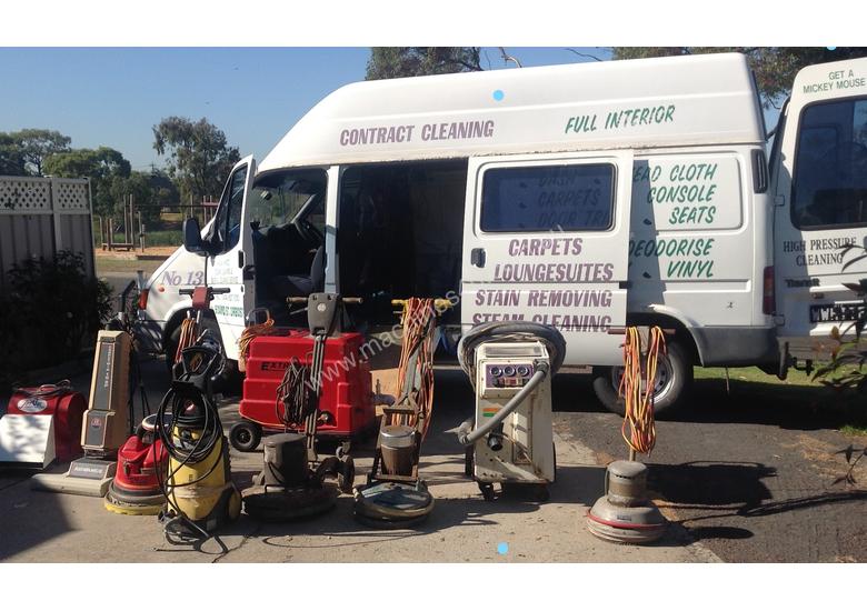 caption Cleaning equipment and Ford Transit van