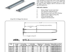 Forklift Extension Slippers Class 1 2500kg SWL 1600mm, 780mm, 2100mm and 2400mm Lengths  - picture1' - Click to enlarge