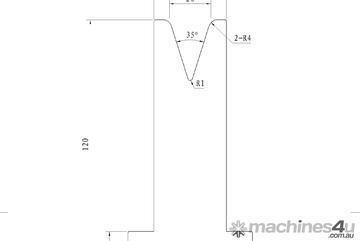 STEELMASTER Bottom Single 20mm Vee Tooling - US 20.420/35 V=20 R3.5 L.MM.835