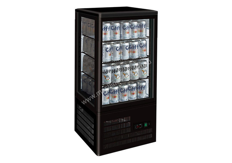 caption TCBD78B Four-Sided Countertop Display Fridge Black
