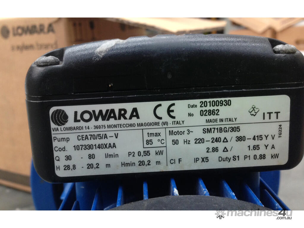 Used 2010 lowara CEA70 5 AV Water Transfer Pumps in DANDENONG SOUTH, VIC