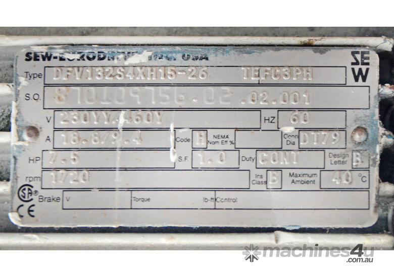 caption SEW Eurodrive Geared AC Motor 7.5 HP - STOCK DANDENONG, VIC
