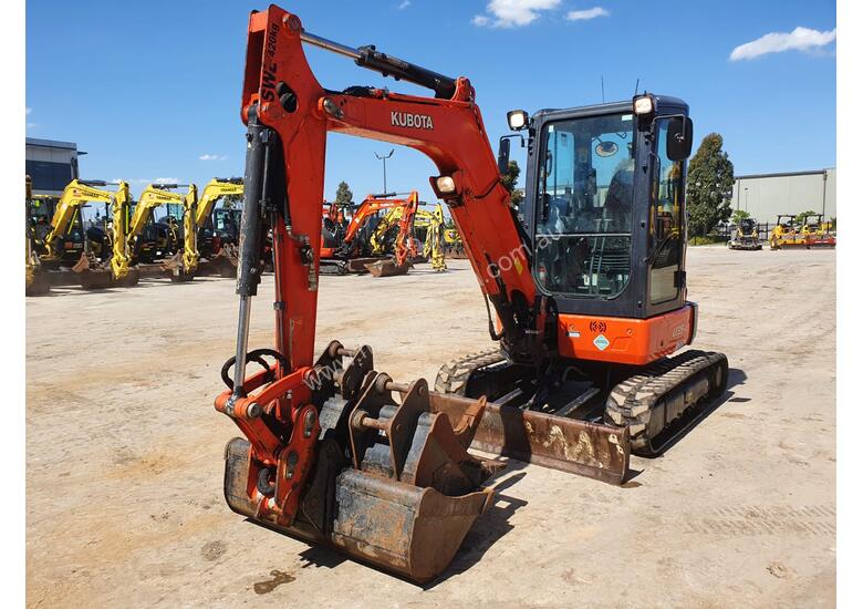 caption 2017 KUBOTA U35-4 EXCAVATOR WITH CAB, FULL SPEC AND LOW 1225 HOURS