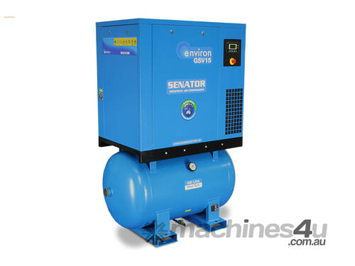 caption CVA Compressors - New Senator Rotary Screw Air Compressor - GSV15 - 15kw - 35-87cfm