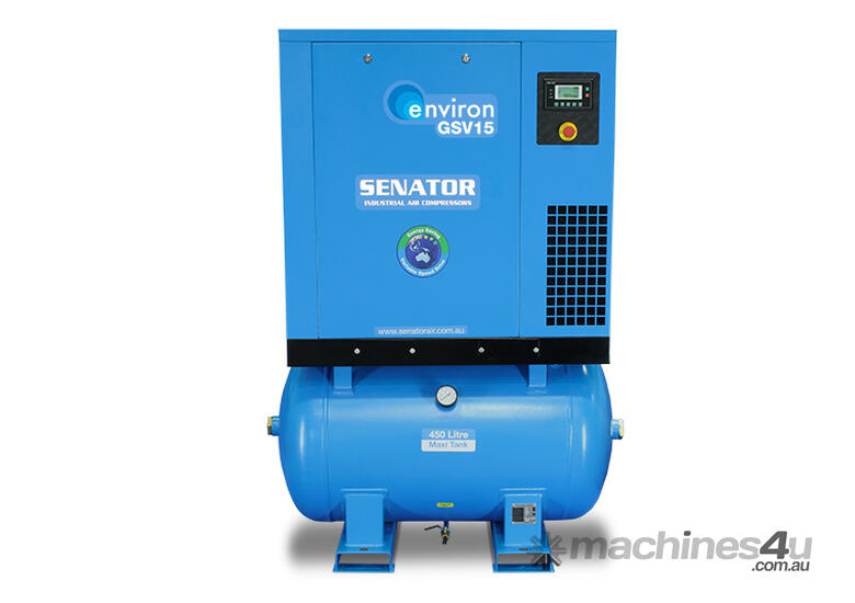 caption CVA Compressors - New Senator Rotary Screw Air Compressor - GSV15 - 15kw - 35-87cfm