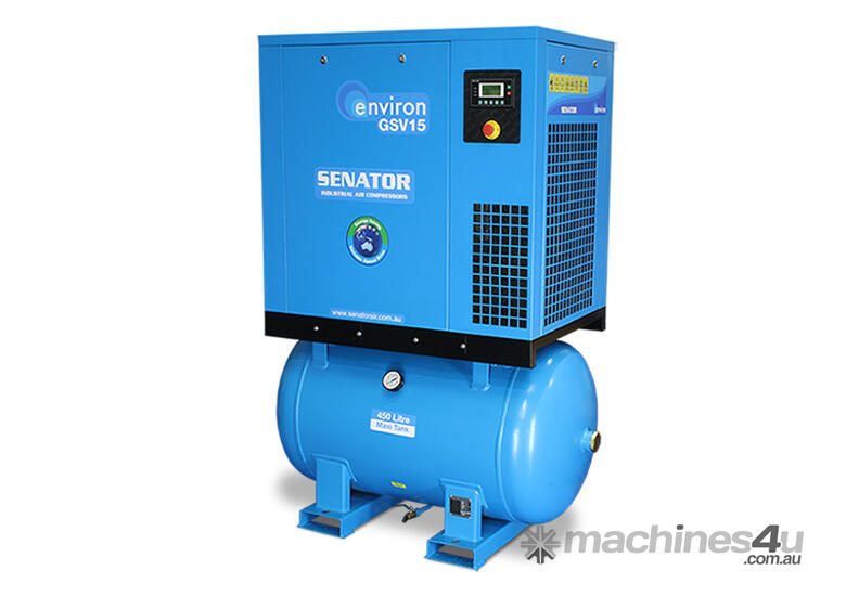 caption CVA Compressors - New Senator Rotary Screw Air Compressor - GSV15 - 15kw - 35-87cfm