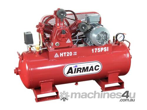 caption CVA Compressors - New Airmac HT20 - 415V Piston Compressor - 9.2cfm - 175psi