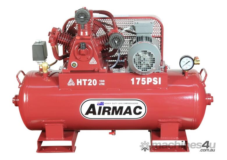 caption CVA Compressors - New Airmac HT20 - 415V Piston Compressor - 9.2cfm - 175psi