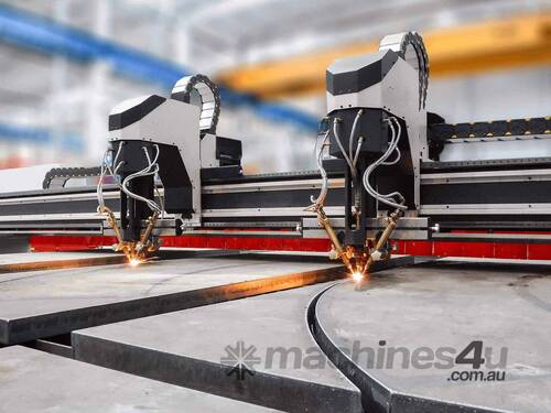 caption TECOI TEKNOS Large Scale CNC Plasma Cutter - High Speed, High Capacity
