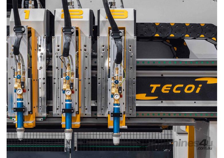 caption TECOI TEKNOS Large Scale CNC Plasma Cutter - High Speed, High Capacity
