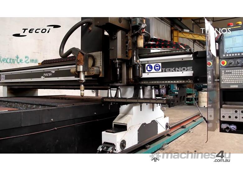 caption TECOI TEKNOS Large Scale CNC Plasma Cutter - High Speed, High Capacity
