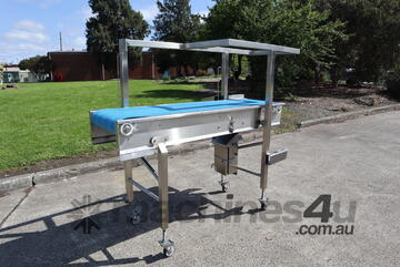 Stainless Steel Motorised Belt Conveyor - 1.63m Long - Contech Engineering