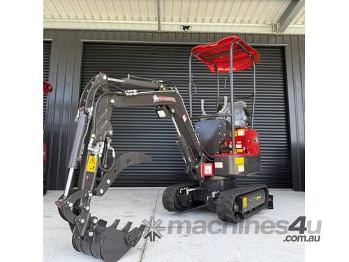 Rhinoceros XN10SE 1T Mini Excavator, Swing Boom, Expandable Tracks with Deluxe Attachment Package