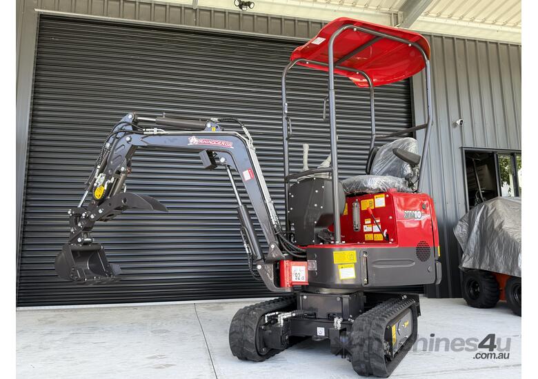 Rhinoceros XN10SE 1T Mini Excavator, Swing Boom, Expandable Tracks with Deluxe Attachment Package