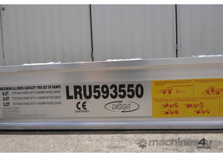 3.5m, 6200Kg - Digga Ezi-Loada Universal Aluminium Loading Ramp - WA STOCK