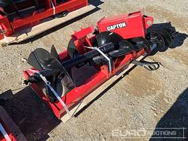 Unused Captok Hydraulic Auger Drive & 3 Augers to suit Skidsteer Loader  - picture0' - Click to enlarge