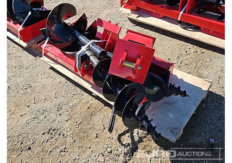 caption Unused Captok Hydraulic Auger Drive & 3 Augers to suit Skidsteer Loader