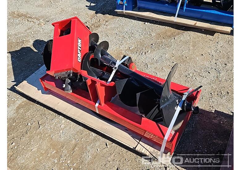 caption Unused Captok Hydraulic Auger Drive & 3 Augers to suit Skidsteer Loader