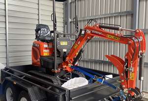 Mini Excavator 1.2 T Rhinoceros XN12-8 & Tandem Trailer - Our Best Seller!