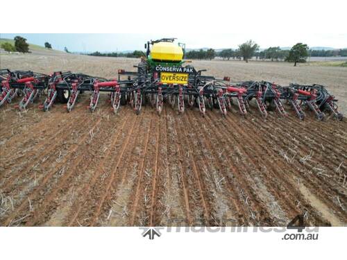 caption Airseeder - Conservapak 55FT Bar & JD 1910 250 bushel Aircart