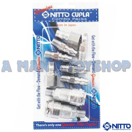 caption AIR FITTING ONE TOUCH NITTO 9 PIECES KIT 1/4