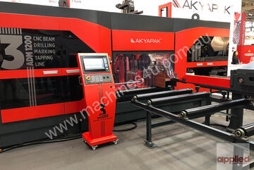   Akyapak 3ADM-1200 10 Axis, 3 spindle CNC Beam Drilling Line ... **STRUCTURAL STEEL**