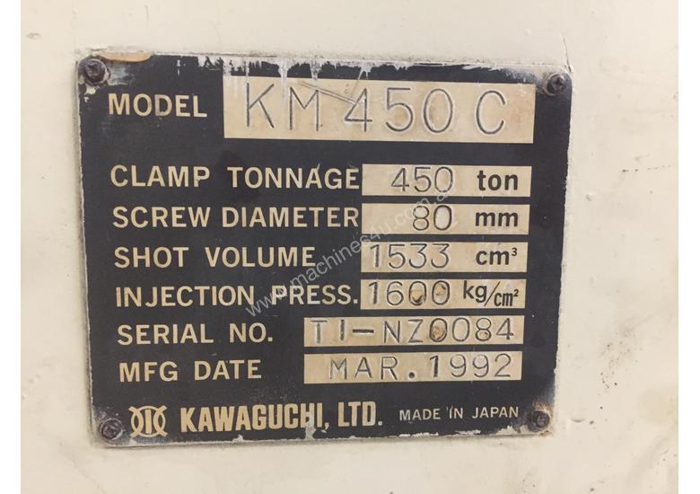 caption Kawaguchi KM450C Injection Moulding Machine - Completely Refurbished.