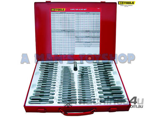 TAP & DIE SET 110 PCE METRIC SAE NPT