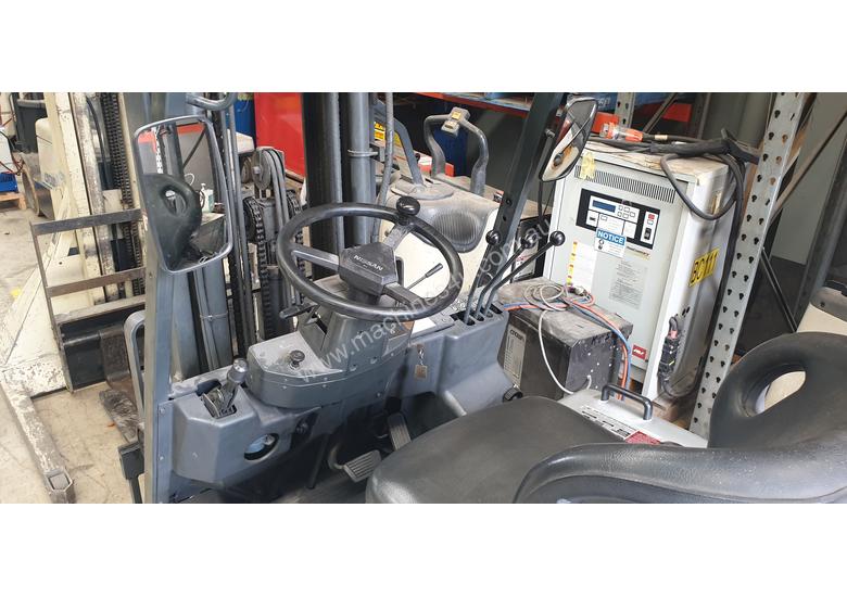 caption NISSAN 3WHL CONTAINER ENTRY FORKLIFT