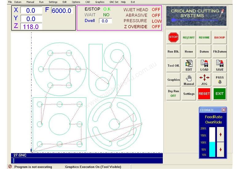 caption WATERJET CUTTING CNC PROFILE CONTROLLER