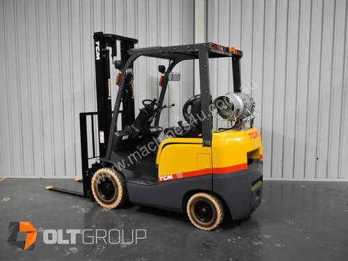 TCM 1.8 Tonne Forklift LPG Solid Markless Tyres 3750mm Lift Height Sideshift