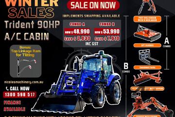 2024 TRIDENT WINTER SALES 90HP A/C CAB 4WD TRACTOR COMBO DEAL (1200kg front loader lift capacity)