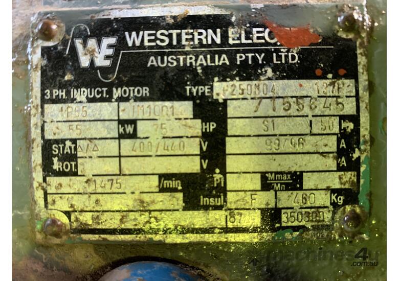 Used 2004 western electric Western Electric Tested 55KW 75HP 1475RPM