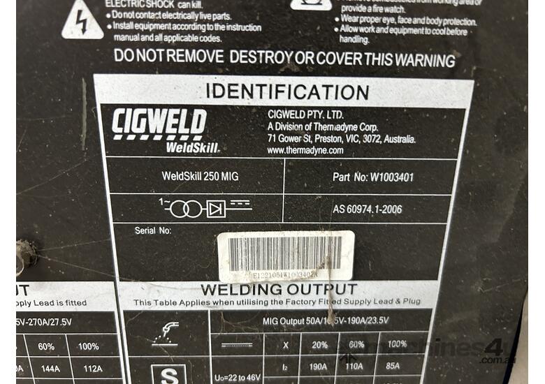 Used Cigweld WeldSkill 250 Mig Welder Mortiser in , - Listed on Machines4u