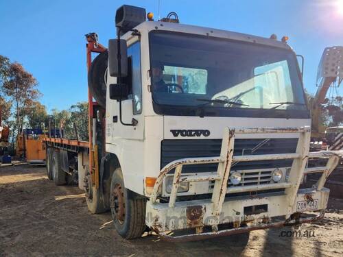 1997 Volvo FL10 Flatbed Crane Truck