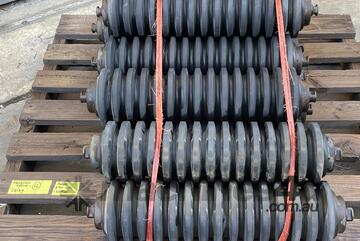 MetsoMiner Set of 12 impact Rubber Roller conveyor rollers 160mm diameter 640mm wide