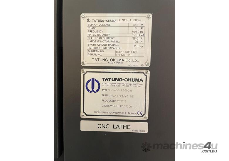 caption OKUMA GENOS LATHE MACHINE - HIGH-PERFORMANCE