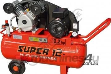 SUPER 12 Air Compressor 60 Litre Tank / 2.2hp 12.3cfm / 348lpm Piston Displacement