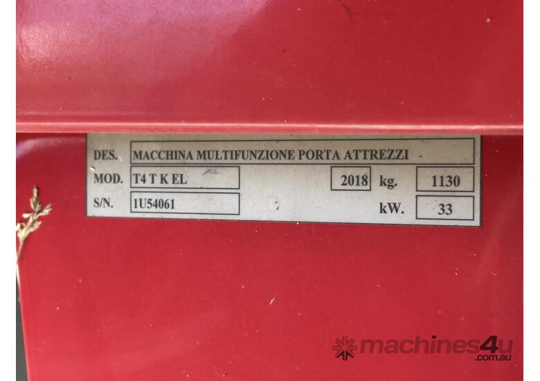 2018 Gianni Ferrari T4 TK EL Mower/Sprayer & 5 X Assorted Mower Tyres (Council Asset)