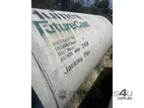 4x UNUSED Humes DN1350 Class 4 Jacking Pipe Assemblies - Dimensions per Each 1625mm (W) x 2500mm (L)