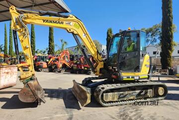 2022 YANMAR SV100-2 10T EXCAVATOR (EX125) WITH RUBBER TRACKS, 3 X BUCKETS AND 1791 HOURS
