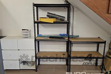 4 Tier Shelving Unit, 2 Tier Shelving Unit & Drawers