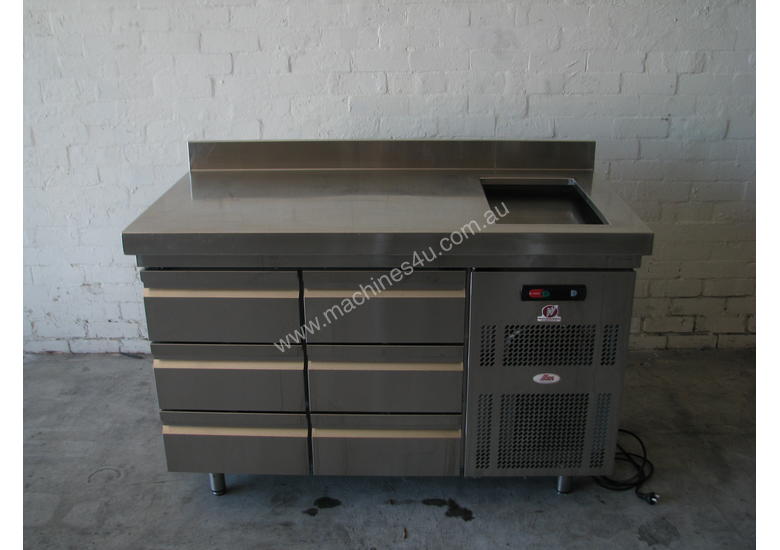 Used Ilsa Refrigerated 6 Drawer Countertop Under Bench Fridge In